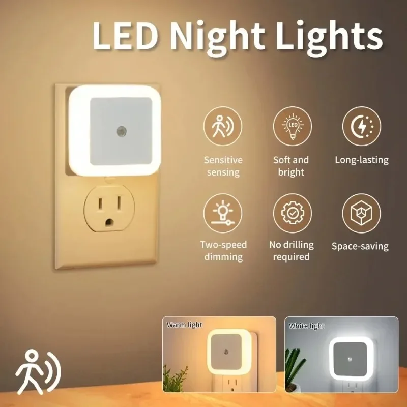 Floating Nightstand With Led Light - 1/6 個ワイヤレス LED ナイトライトセンサーライト EU/英国ナイトライト大きな開口子供部屋の寝室の装飾照明