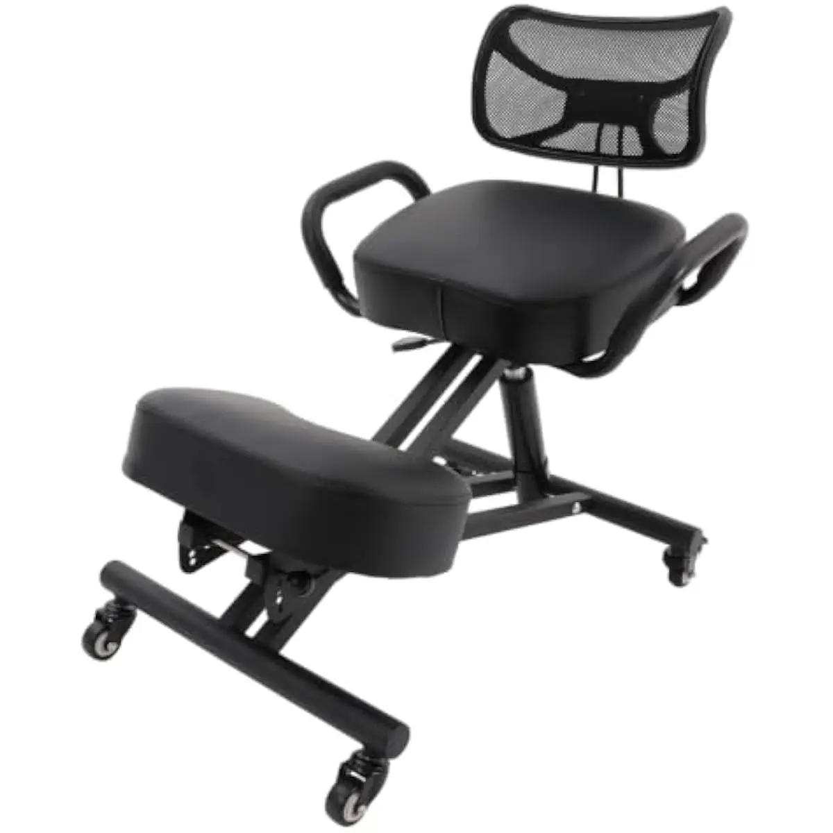 Chairs - 通気性の良いメッシュ素材を使用した背もたれ、高さ調節可能なスチールフレーム、膝を保護するパッド付きクッション、360度回転機能を備えた、人間工学に基づいた膝を抱える姿勢で使用できる椅子。