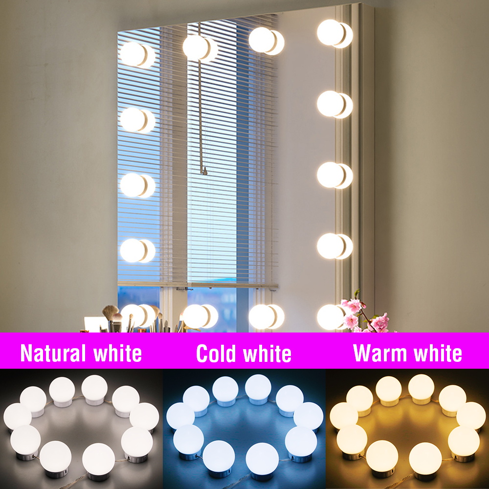 Dressing Table Vanity With Lighted Mirror - USB LED バニティミラーライト ドレッシングテーブル メイクアップミラーランプ 3色