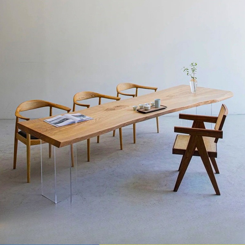 北欧無垢材アクリルフローティングテーブルモダンシンプルスタデ - Tables のレビューと価格