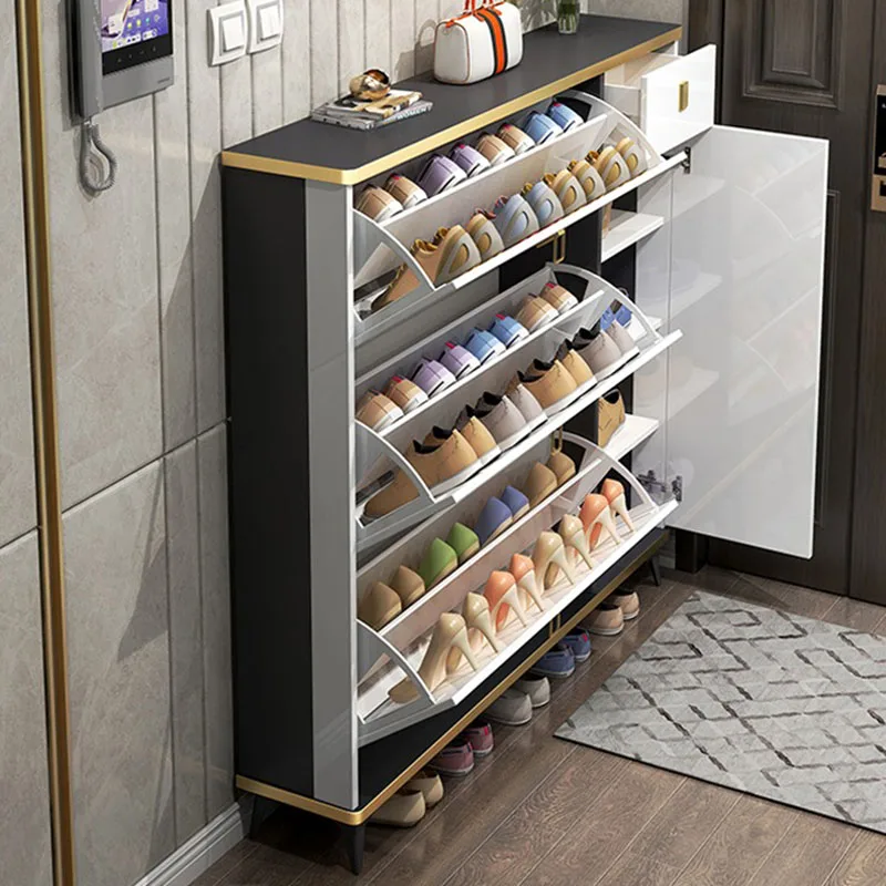 超薄型狭い靴キャビネット多層大学収納玄関靴ラック必需品高級シ - Shoe Rack Cabinet Narrow Entryway のレビューと価格