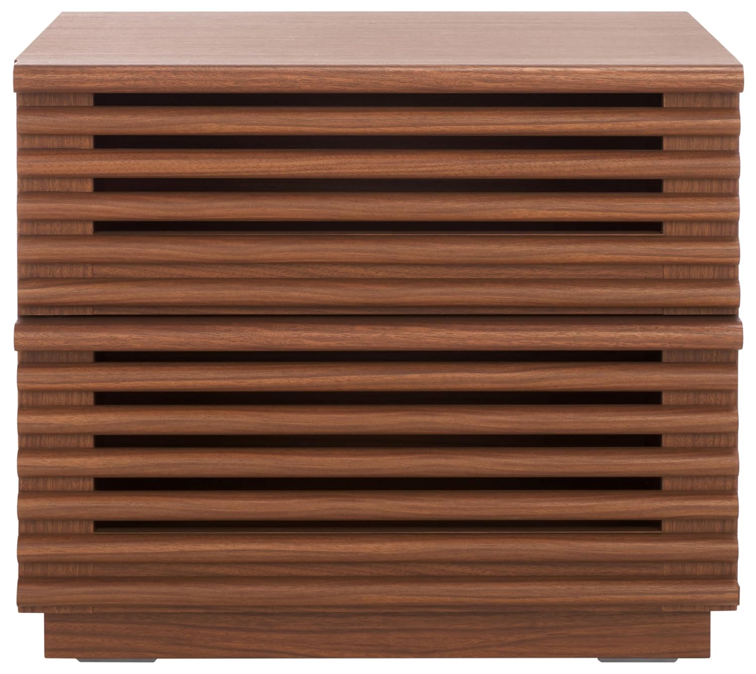 アヴェリ ダークウォールナット 2段引き出し付きナイトテーブ - Solid Wood Nightstand 2 Drawers のレビューと価格
