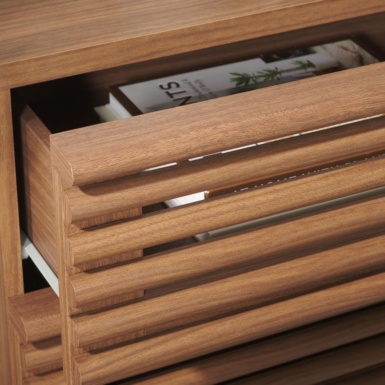 アヴェリ ダークウォールナット 2段引き出し付きナイトテーブ - Solid Wood Nightstand 2 Drawers のレビューと価格