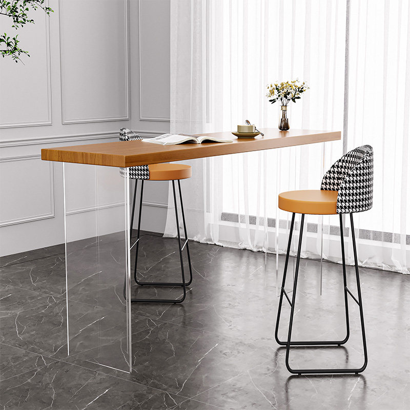 北欧アクリル製フローティング無垢材バーテーブルモダンミニマリ - Tables のレビューと価格
