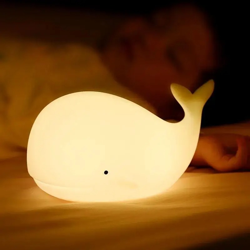 LED ナイトライトかわいいクジラ漫画動物シリコンランプ子供 - Floating Nightstand With Led Light のレビューと価格