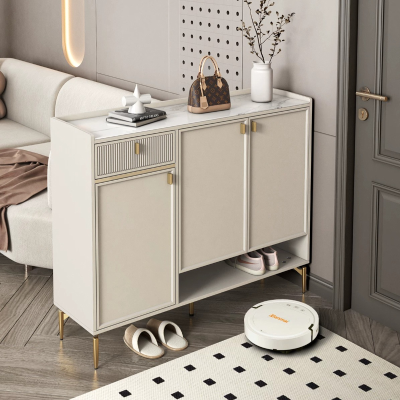 玄関用棚、靴収納キャビネット、リビング収納、高級感のあるオフ - Shoe Rack Cabinet Narrow Entryway のレビューと価格
