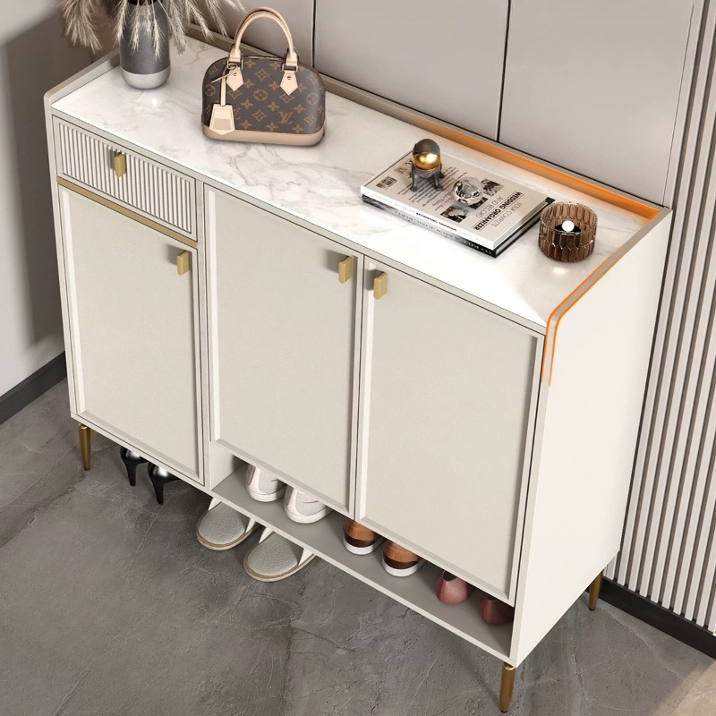 玄関用棚、靴収納キャビネット、リビング収納、高級感のあるオフ - Shoe Rack Cabinet Narrow Entryway のレビューと価格
