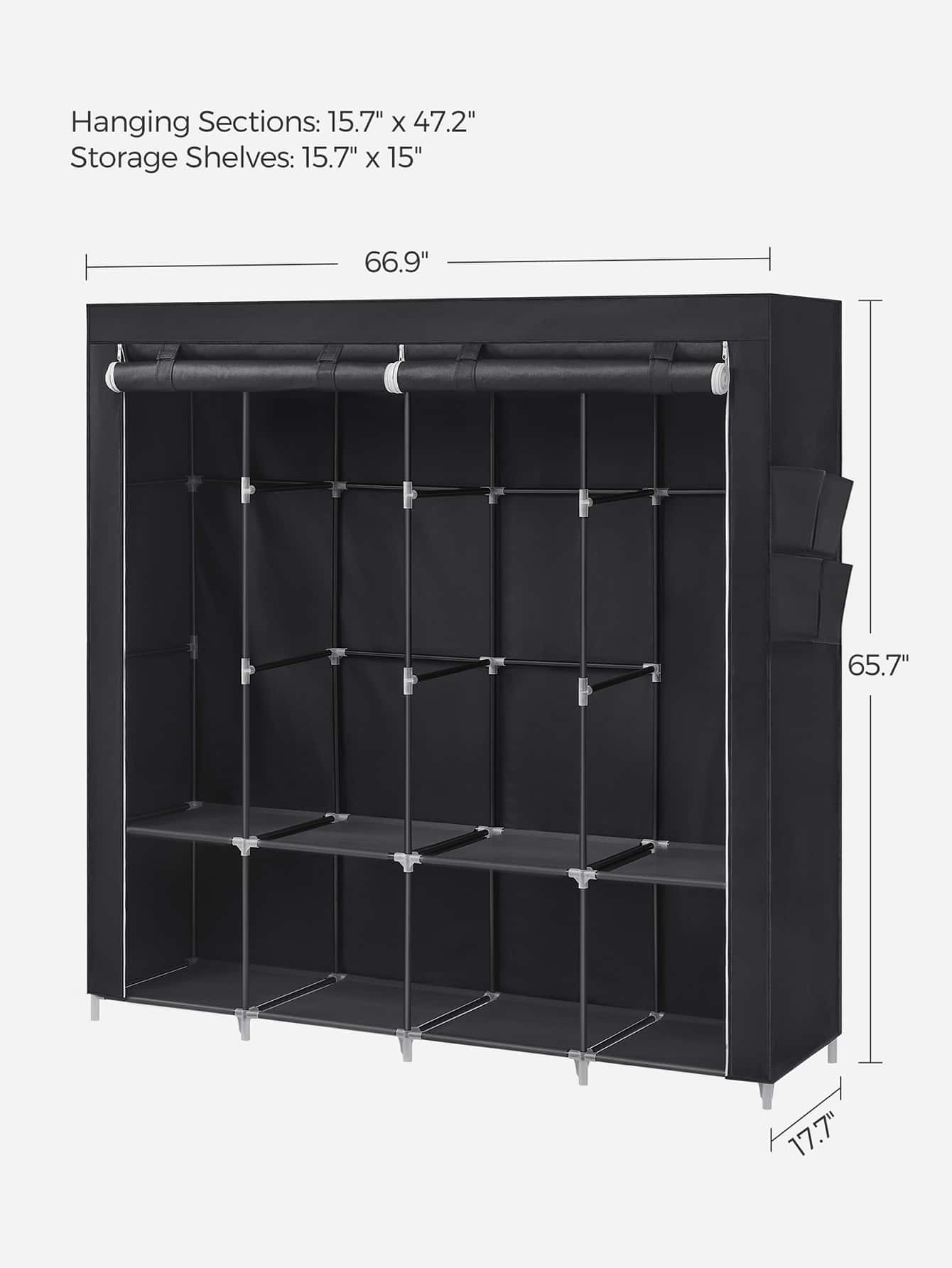 持ち運び可能なクローゼット、カバー付きのワードローブ収納オー - Wardrobe Closet Portable Fabric Cover のレビューと価格