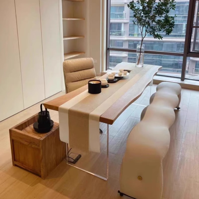 イタリア製アクリル無垢材フローティングテーブルモダンシンプル - Tables のレビューと価格