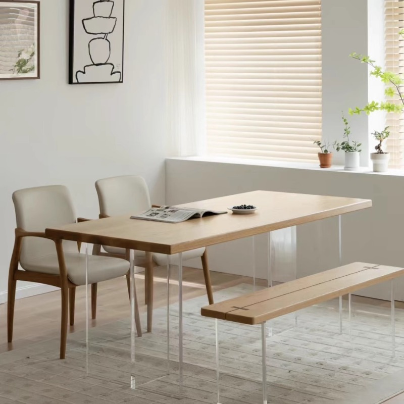 イタリア製アクリル無垢材フローティングテーブルモダンシンプル - Tables のレビューと価格