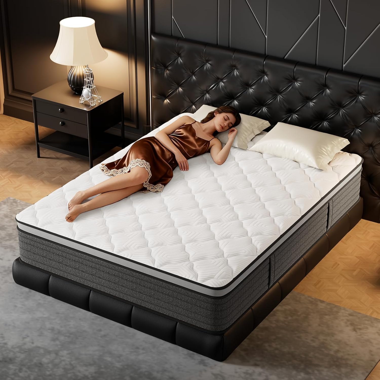クイーンマットレス 12インチ ハイブリッド クイーンサイズ - Memory Foam Mattress In A Box Queen のレビューと価格