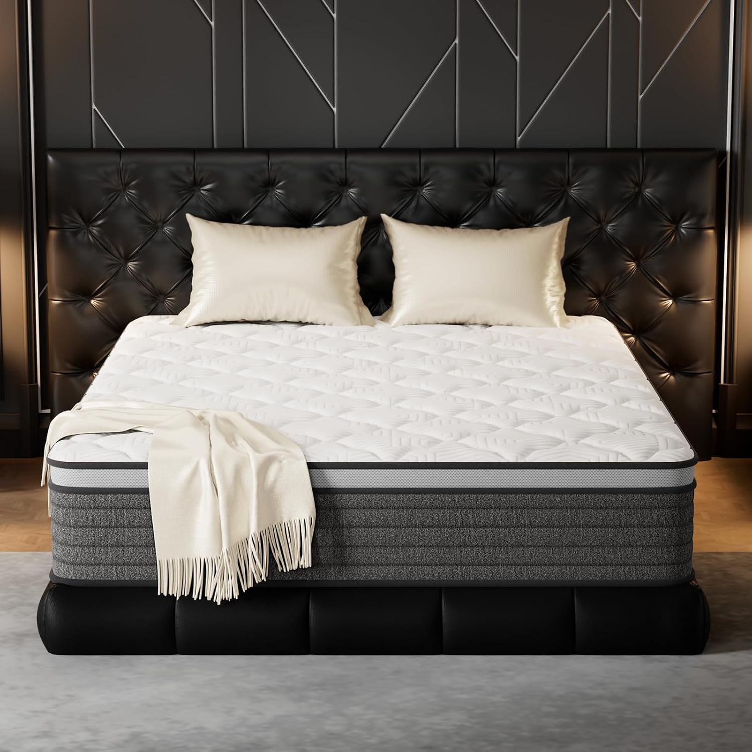 クイーンマットレス 12インチ ハイブリッド クイーンサイズ - Memory Foam Mattress In A Box Queen のレビューと価格