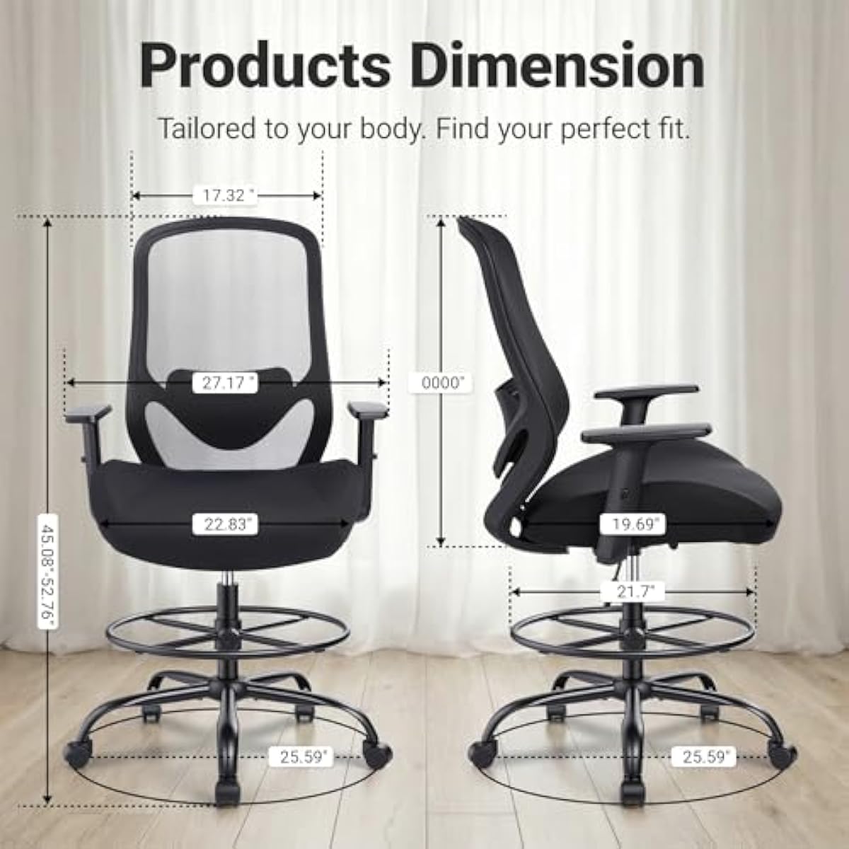 人間工学に基づいた高さ調整可能な作業用椅子。メモリーフォーム - Chairs のレビューと価格