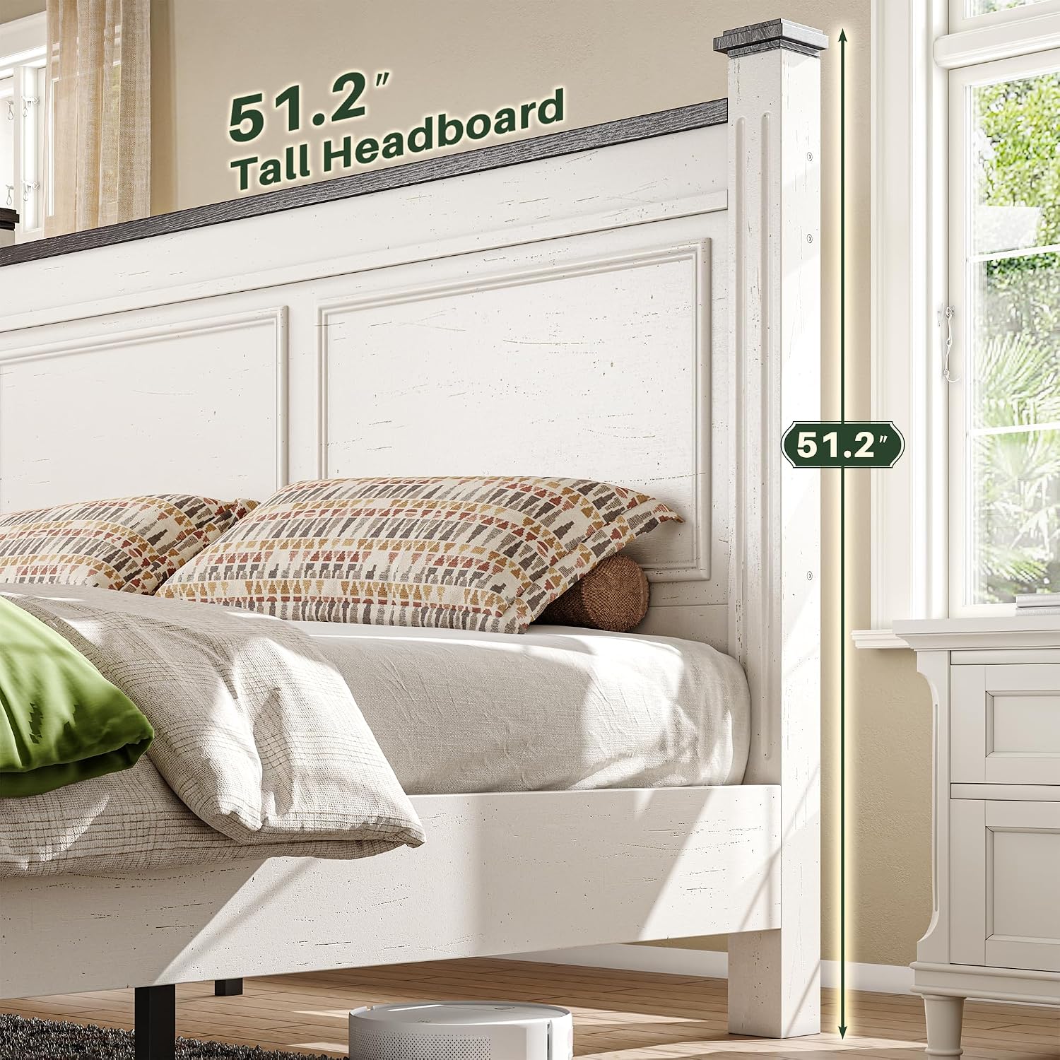 キングサイズベッドフレーム、高さ51インチのヘッドボードと2 - King Size Bed Frame With Storage Drawers のレビューと価格
