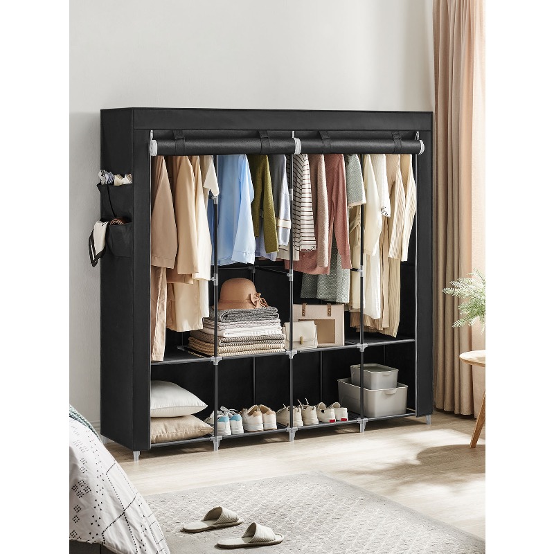 ポータブルクローゼット、カバー付きワードローブクローゼットオ - Wardrobe Closet Portable Fabric Cover のレビューと価格