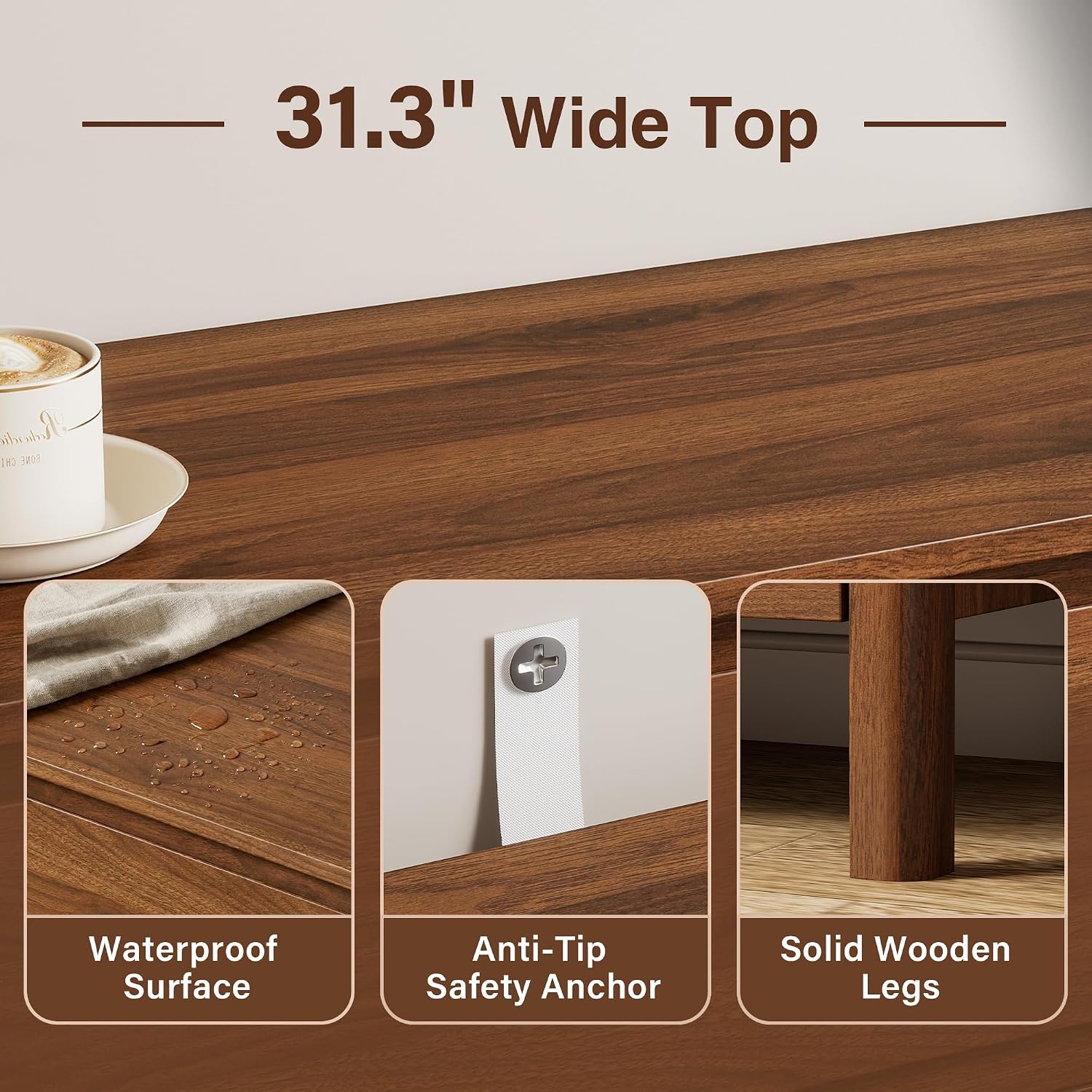 5段引き出し木製収納キャビネット、縦型背の高いチェストオーガ - Bedroom Furniture のレビューと価格