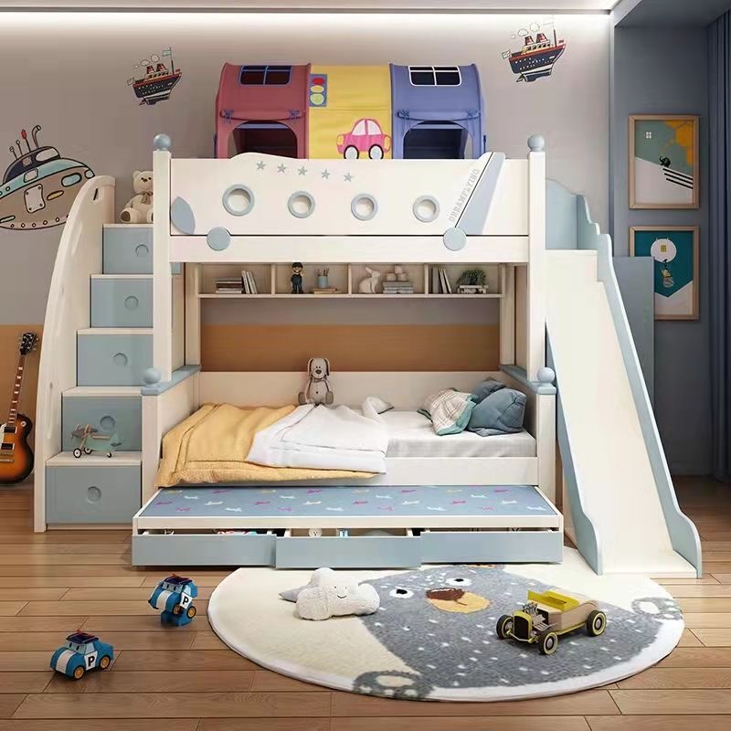 高品質木製プリンセススタイル二段ベッド、スライド階段付きロッ - Bunk Bed With Stairs And Slide のレビューと価格