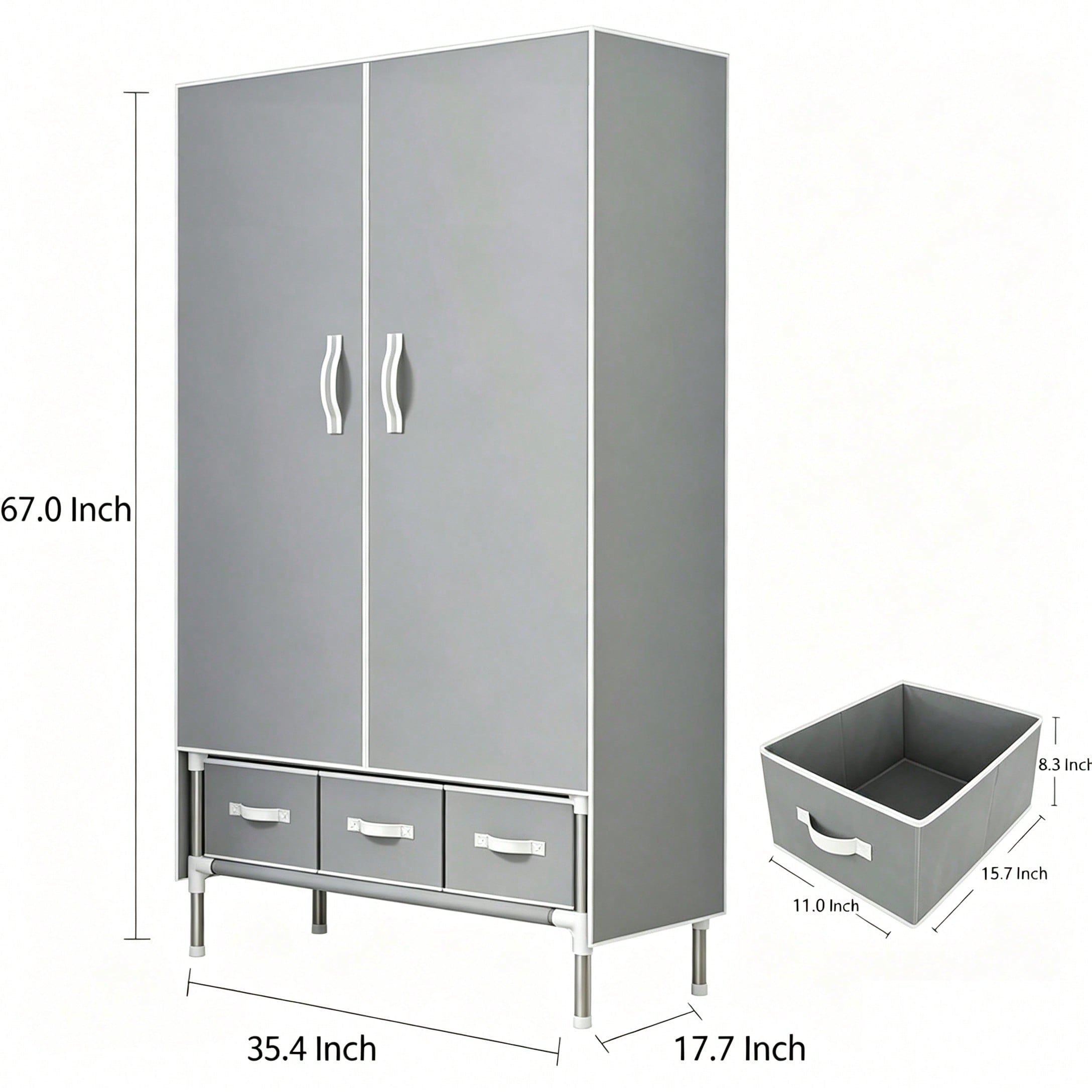 ポータブルクローゼットワードローブ、57.48インチの衣類オ - Wardrobe Closet Portable Fabric Cover のレビューと価格