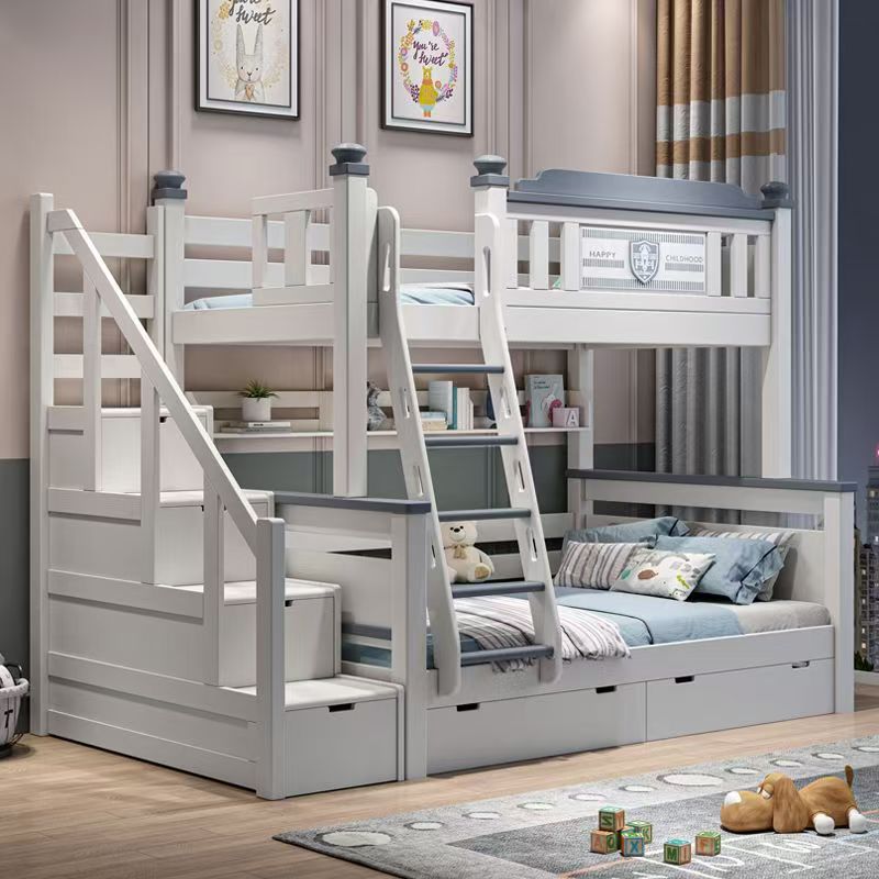 ！@2025 格安木製子供部屋家具 無垢材二段ベッド 子供用 - Bunk Bed With Stairs And Slide のレビューと価格