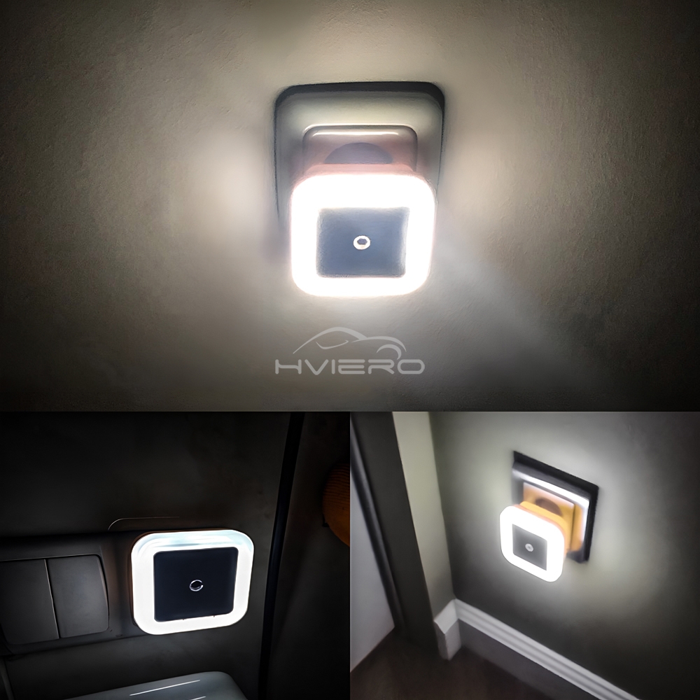 ワイヤレスセンサーLEDナイトライト EUプラグ ミニスクエ - Floating Nightstand With Led Light のレビューと価格