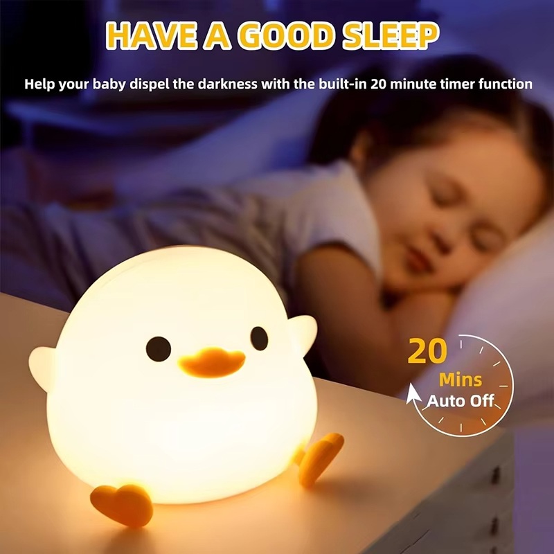 LEDナイトライト かわいいアヒルの漫画動物シリコンランプ  - Floating Nightstand With Led Light のレビューと価格