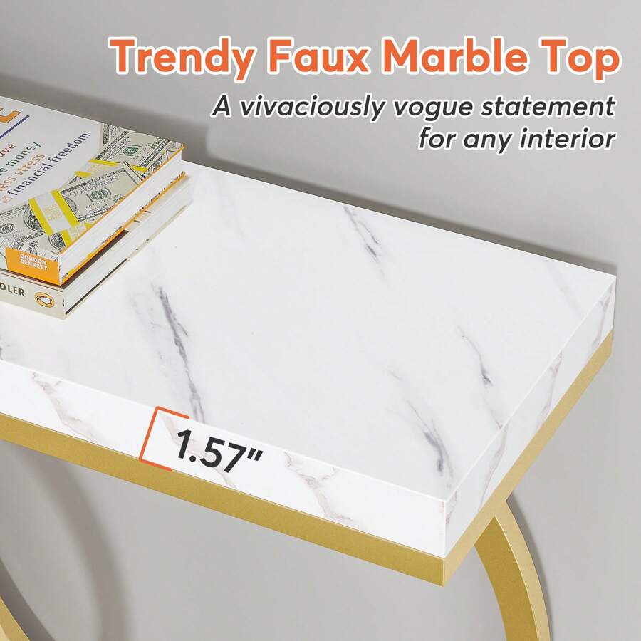 インチモダンゴールドコンソールテーブル、玄関テーブル、ソファ - Tables のレビューと価格