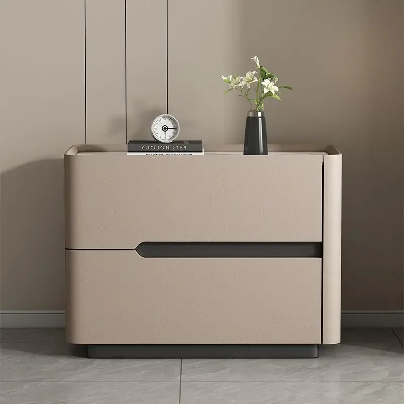 ミニマリストのベッドサイドテーブル引き出し,北欧のモダンな収 - Solid Wood Nightstand 2 Drawers のレビューと価格