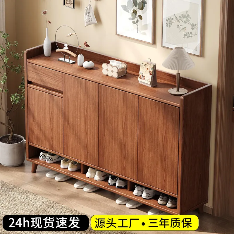 無垢材靴箱 狭い廊下収納 大容量 家庭用玄関ドアラックオーガ - Shoe Rack Cabinet Narrow Entryway のレビューと価格