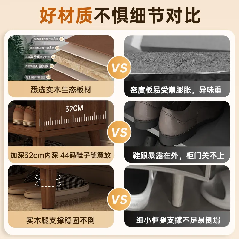 無垢材靴箱 狭い廊下収納 大容量 家庭用玄関ドアラックオーガ - Shoe Rack Cabinet Narrow Entryway のレビューと価格