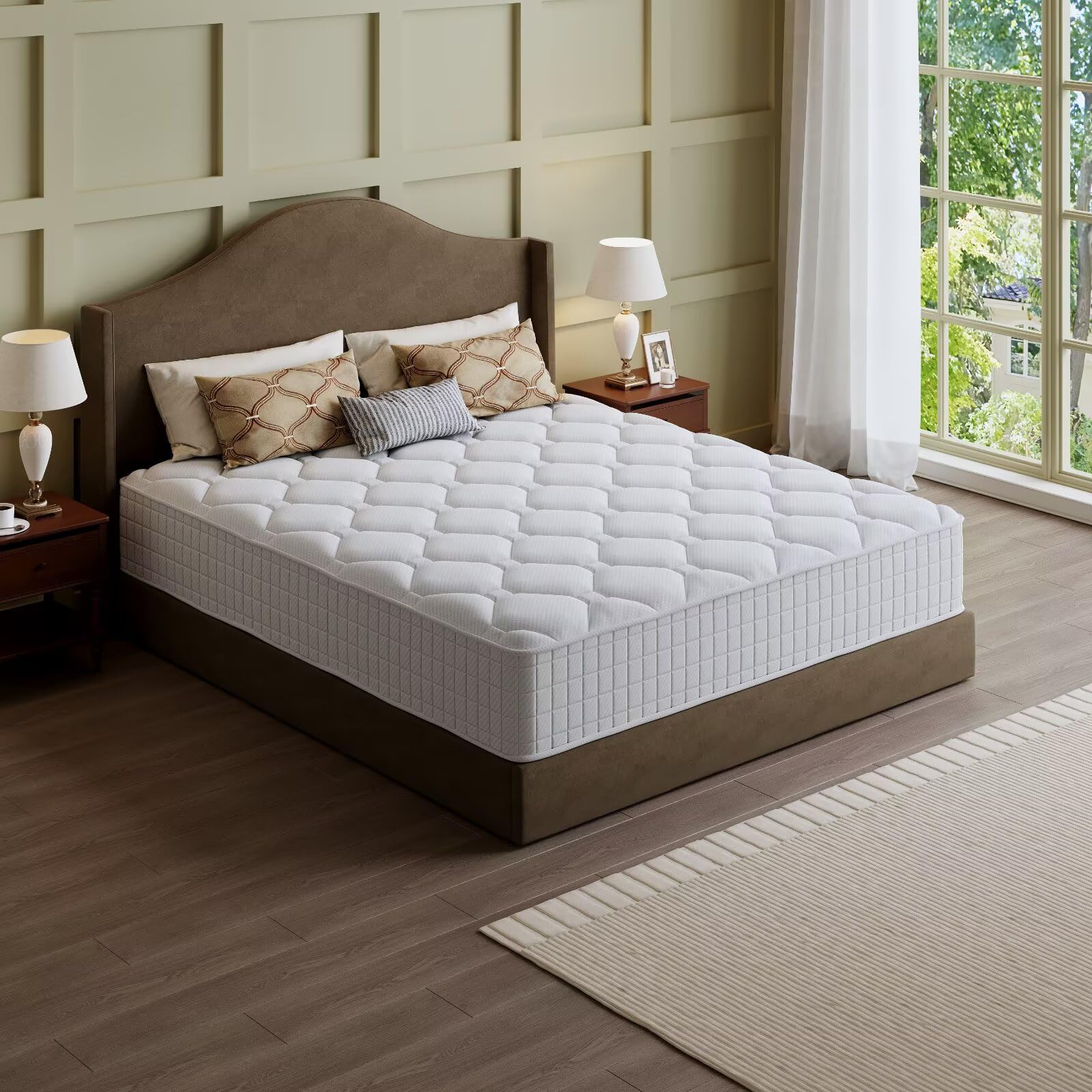 クイーンマットレス、14インチハイブリッドメモリーフォームマ - Memory Foam Mattress In A Box Queen のレビューと価格