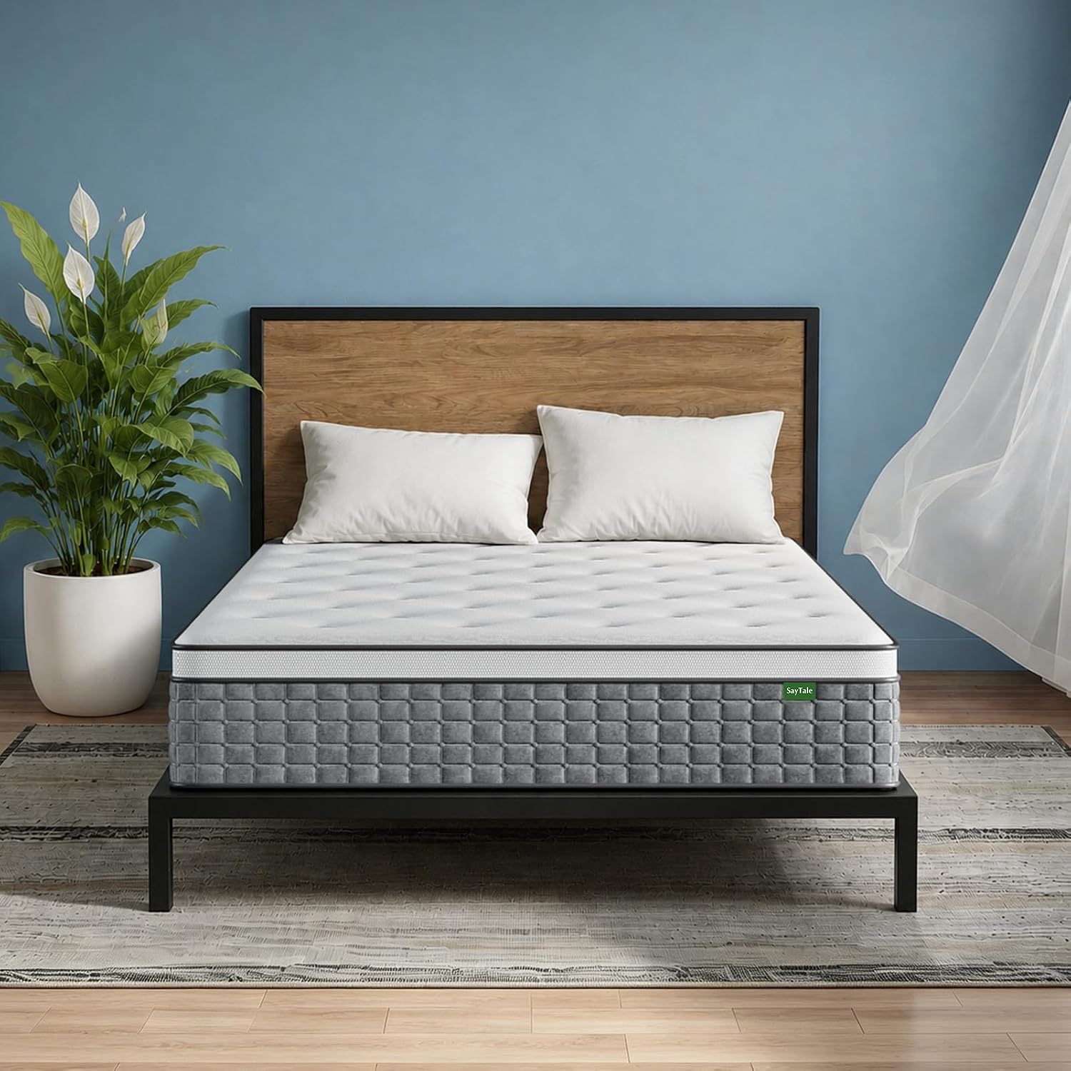 クイーンサイズマットレス、12インチのハイブリッドクイーンサ - Memory Foam Mattress In A Box Queen のレビューと価格