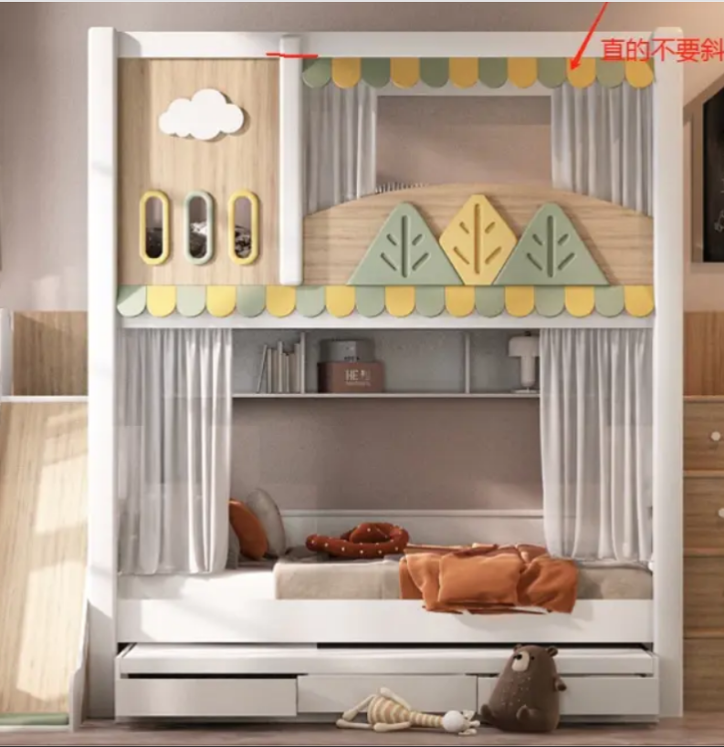 モダンな自然テーマの子供用二段ベッド、スライドと収納階段、引 - Bunk Bed With Stairs And Slide のレビューと価格