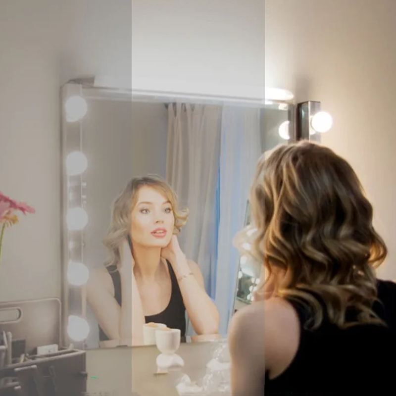 LEDミラー化粧鏡、ライト付き、3色調光可能なバニティライト - Dressing Table Vanity With Lighted Mirror のレビューと価格