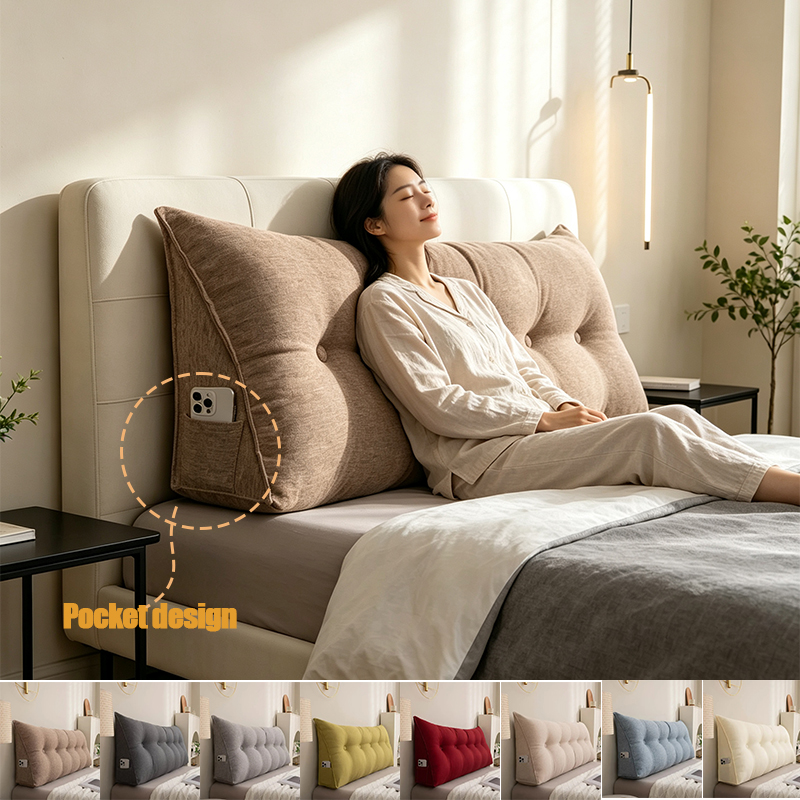 大型ヘッドボードクッション 畳背もたれ 三角サポートボルスタ - Headboard Cushion Backrest Tatami のレビューと価格