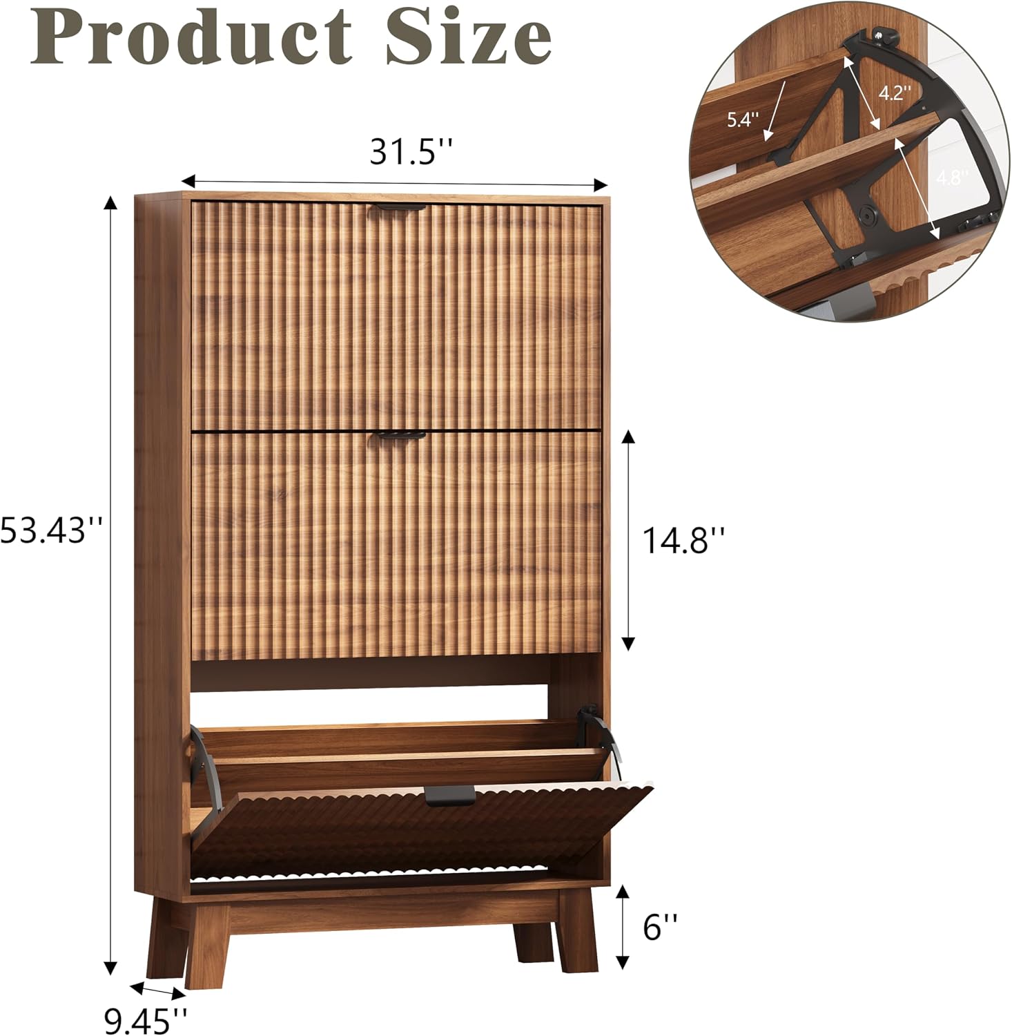 玄関用シューズキャビネット収納 3つのフリップドロワー付き  - Shoe Rack Cabinet Narrow Entryway のレビューと価格