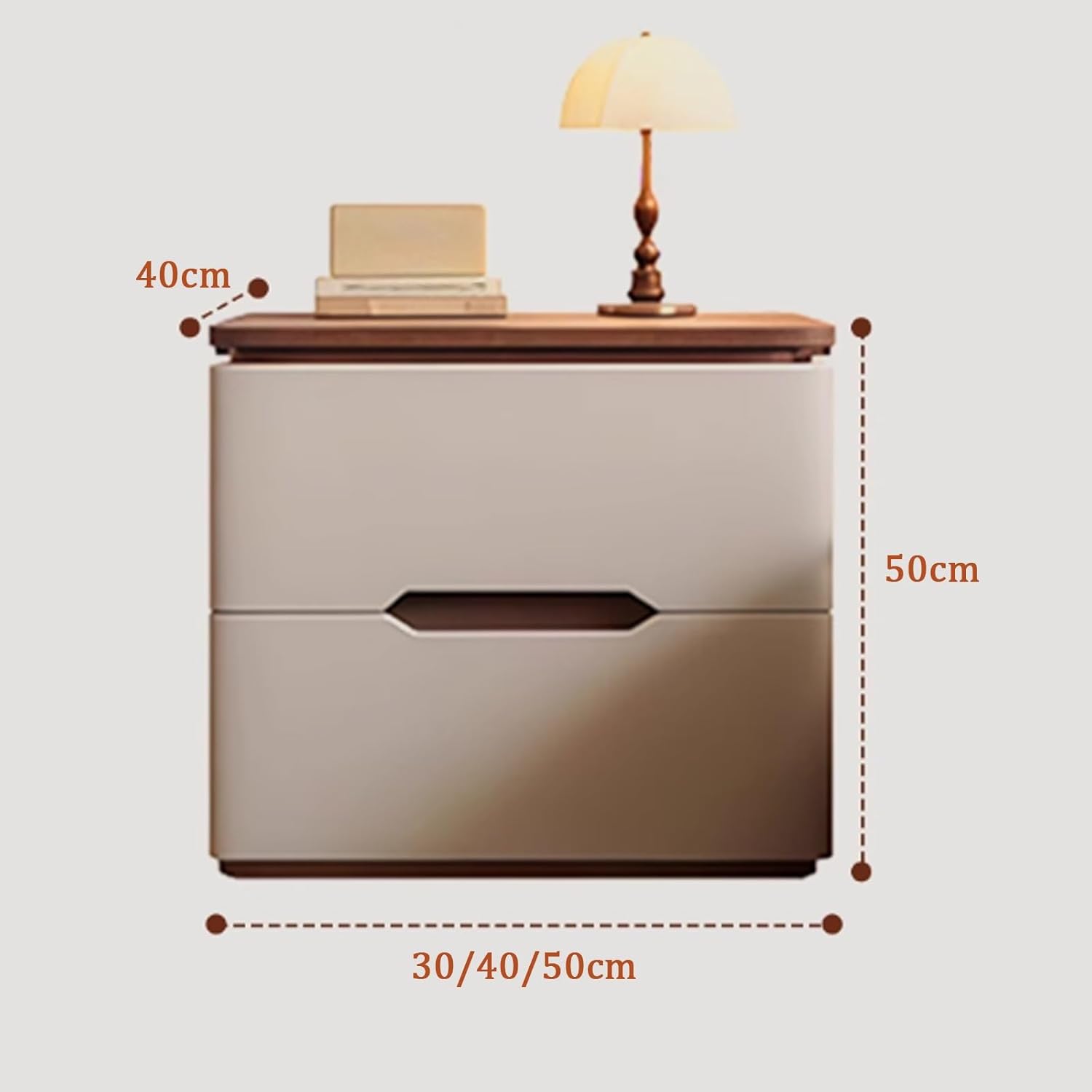 ベッドサイドテーブル 寝室、引き出しと隠しハンドル付きナイト - Solid Wood Nightstand 2 Drawers のレビューと価格